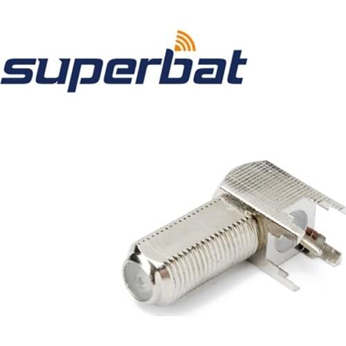 Superbat F Thru Hole Jack Right Angle PCB Mount Long Version RF Coaxial Connector 50 Ohm
