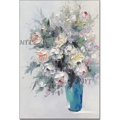 Textured Abstract Palette Knife Flowers Vase Oil Painting Wall Hangings Picture Canvas Artwork Home Showpieces For Decoration