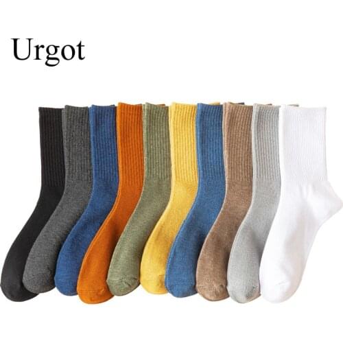 Urgot 3 Pairs Comfortable Socks Mens Long Tube Spring Autumn Cotton Socks Quality Trendy Brand Sports Socks Fashion Male Meias