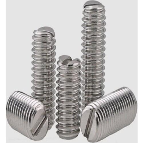 304 stainless steel flat end set screw slotted headless screw machine top wire M1.6M2M2.5M3M4M5M6M8M10*3 4 5 6 8 10 12 16 20 25