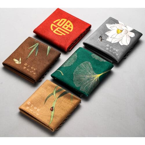 High-end tea towels tea cloth tablecloth absorbent tea table mats raise pot towels tea mat thickening tea tray Square scarf