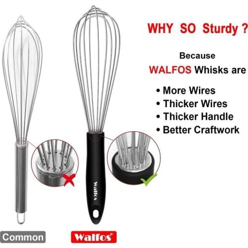 WALFOS Stainless Steel Wire Whisk Manual Egg Beater Blender Milk Cream Butter Beater Kitchen Baking Cooking Utensils Accessiores
