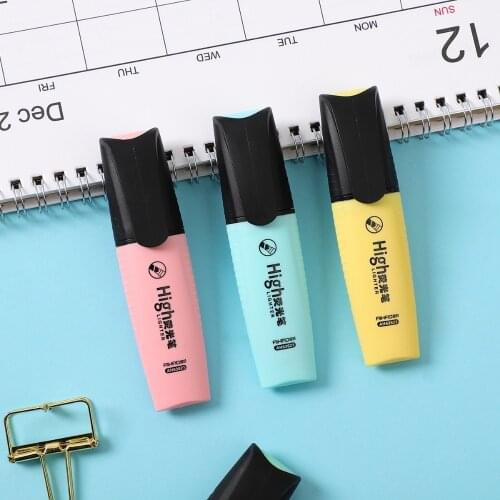 1PC 6 Colors Mini Highlighter Oblique Marker Pen Kids Graffiti Marker Pen Bullet Joural Marker Student Stationery Supply
