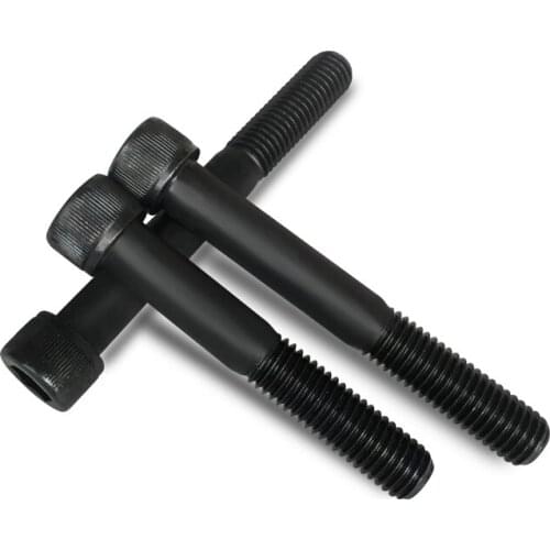 1pcs M10 alloy steel half-tooth hex screw high-strength black carbon steel bolts bolt home decoration screws 70mm-100mm length