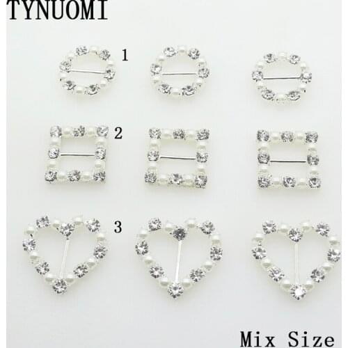 10pcs/lot Mix Size Pearl Rhinestone Button Decoration Crafts Accessories DIY Wedding Decoration Embellished Buckle