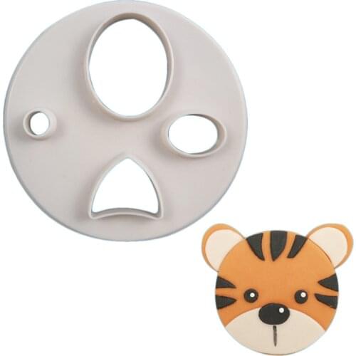 3D Animal Face Cookie Cutter Mold Diy Biscuit Embossing Mould Sugarcraft Dessert Baking Silicone Mold for Sop Cake Decorate Tool