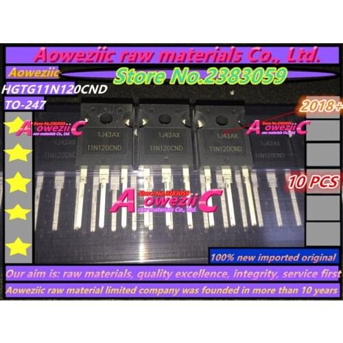 Aoweziic 2018+ 100% new imported original HGTG11N120CND G11N120CN 11N120CND TO-247 IGBT field effect MOS tube 43A 1200V