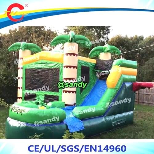Free air ship to door,Commercial kids Jungle forest inflatable jumper Bouncer Combo,bouncy castle moonwalk house with Slide