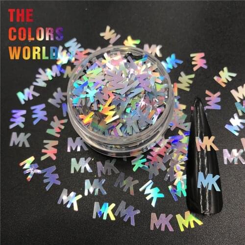 TCT-382 MK Shape 8MM Nails Glitter Nail Art Decoration Body Art Face Paint Makeup Henna Tumblers Craft DIY Accessoires Festival