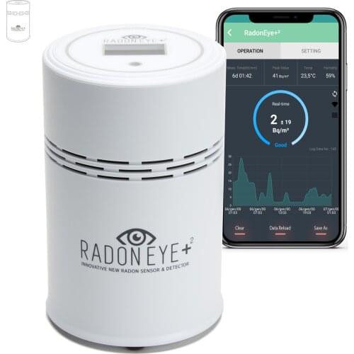 Radon Detector RadonEye Plus2 Wifi/ RadonEye Bluettoth radon gas detector Radon radioative gas test kit with LCD and APP display