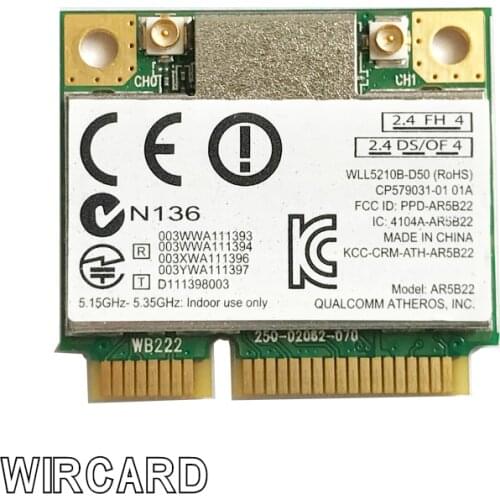 Dual band 300Mbps Wifi AR5B22 Wireless Half Mini PCI-E WLAN 2.4G/5Ghz Wi-Fi + Bluetooth 4.0 COMBO Lan Network card