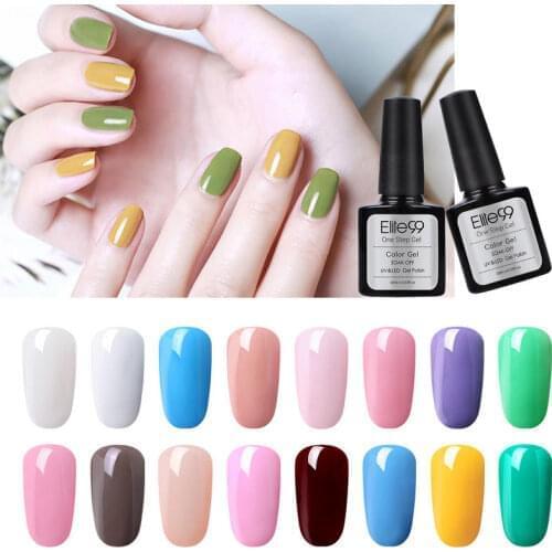 Elite99 10ml One Step Gel Polish 3 In 1 No Need Top Base Coat Pure Color Gel Varnish Semi Permanent Nail Polish UV Gel Lacquer