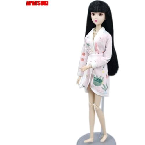 Pink Rabbit Fruit Bathrobe For Barbie Doll Clothes Bathroom Suit Winter Pajamas Casual Sleeping Robe Kids & Baby Toys