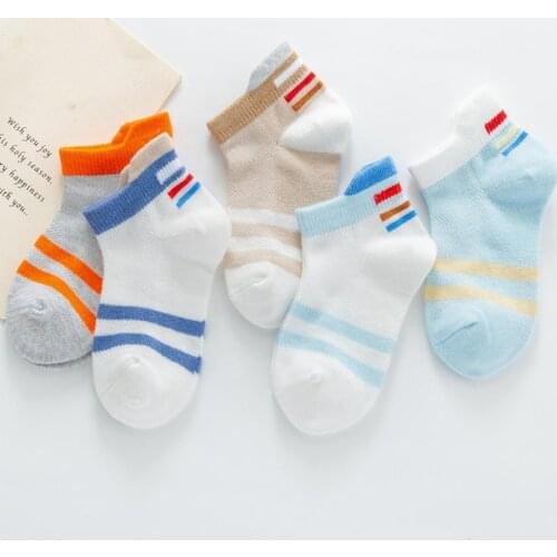 5 Pairs Boys Girls Baby Summer Cartoon Cotton Breathable Middle Tube Floor Socks Suitable for kids wearing children sicks