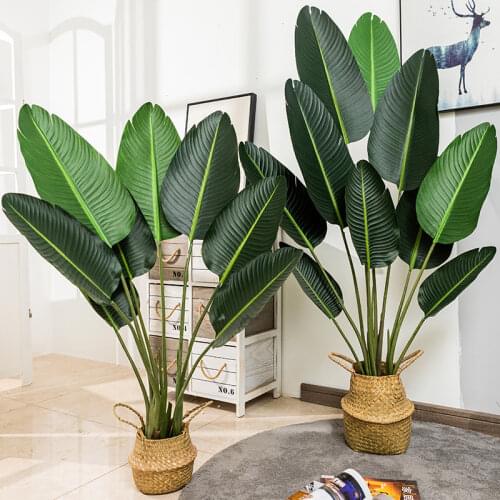 Artificial Plant Traveler Banana Tree Simulation Tropical Large Potted Plants Banana Tree Plants Pots for Home Office Decoration