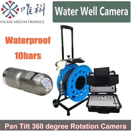 New AHD 720P video deep water well inspection camera 80meters length soft cable vertical borehole camera with wireless keyboard