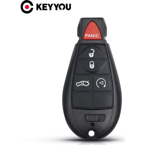 KEYYOU 5 Buttons For Jeep Grand Cherokee Chrysler 300 Town & Country Dodge Challenger Charger Journey Fob Remote Key Shell Case