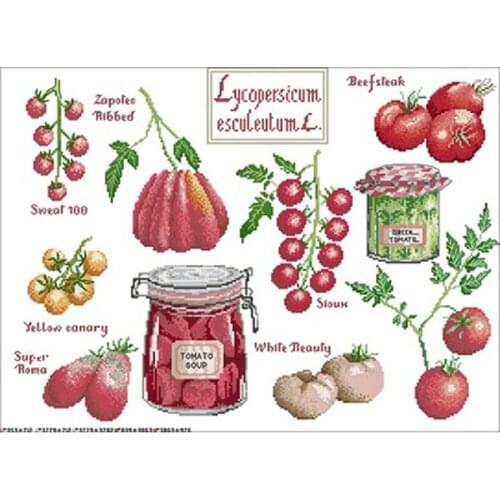 Tomato jam patterns Counted Cross Stitch 11CT 14CT 18CT DIY Chinese Cross Stitch Kits Embroidery Needlework Sets home decor