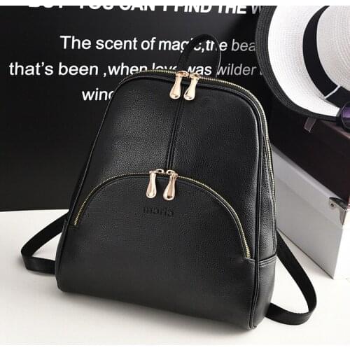 Fashion Women Backpack High Quality PU Leather School Bags for Teenagers Girls Top Bagpack