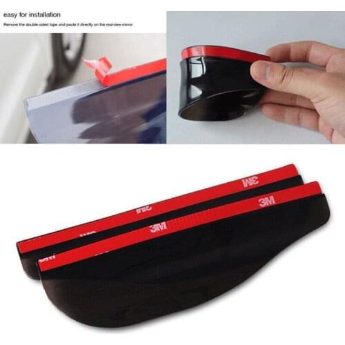 New 2PCS Car Accessories Truck Rear View Mirror Rain Stop Driving On Rainy Universal Black Protection PVC Parts