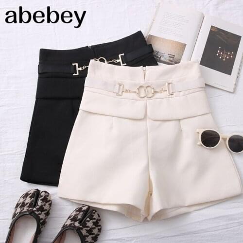 2021 New Spring Summer Women Fashionable and versatile design high waist slim suit wide leg casual short