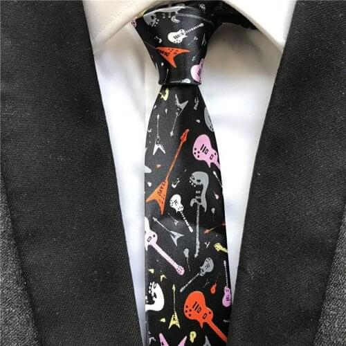 New Design 5cm Tie Casual Slender Necktie Musical Unique Pattern Poly Gravata for Man