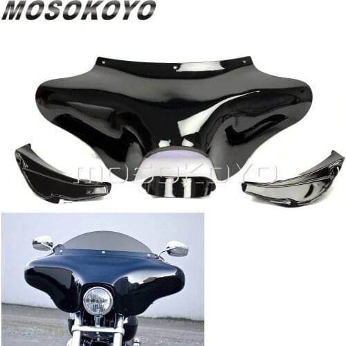 Black Motorcycle Front Outer Batwing Fairing for Harley Softail Road King FLHR FLST Yamaha Vstar Honda VTX Shadow Kawasaki VN