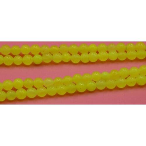 Wholesale 4mm Round loose beads Fresh Lemon yellow stone Chalcedony DIY Girl Women Manual parts Accessories Design making 15