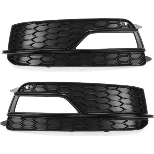 Car Front Bumper Lower Grille Fog Light Grill Grille Cover For Audi A5 S-Lines Bumper S5 2013-2016 8T0807681K 8T0807682K Black