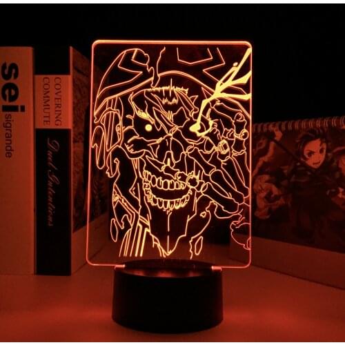Anime Overlord Ainz Ooal Gown Led Light for Bedroom Decor Nightlight Kids Birthday Gift Manga Night Light Room Table 3d Lamp