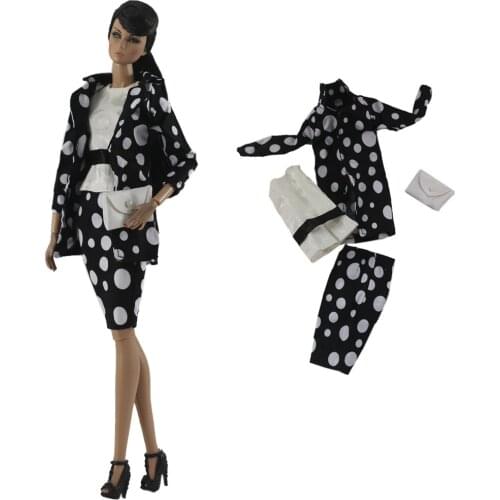 NK 1XDoll Dress Handmake Clothes Fashion Black Floral V Chest Lace Skirt For Barbie Doll Accessories Toys 275C 3X