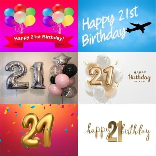 Photo Studio Props Vinyl Photography Backdrop The Twenty-First Birthday Balloon Decoration Twenty One Year Old 21St Birthday