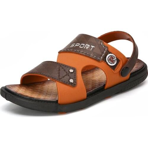 Classic Mens Rome Beach Sandals 2021 Summer Male Leather Soft Comfortable Outdoor Beach Slippers Boys Water Garden Sandals