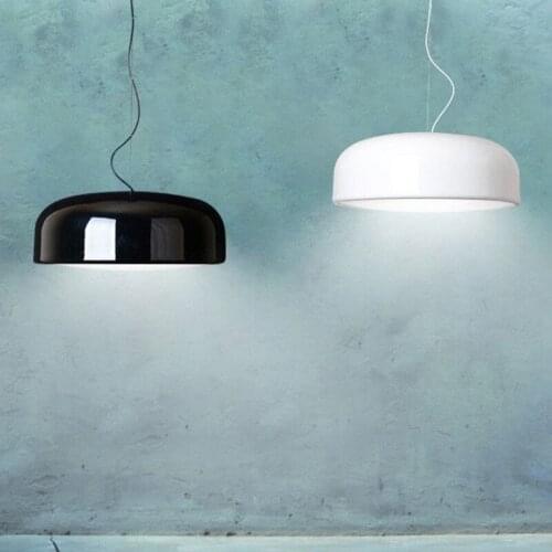 Modern Round Pendant Lights Black/white Hanging Lamp Originality Pendant Lamp for Restaurant Living Room Pendant Cafe Light