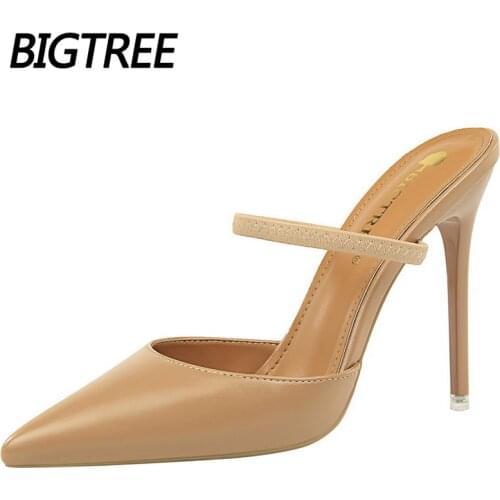 Pu Leather Woman Pumps Sexy High Heels Party Shoes Stiletto Heels 10.5 Cm Pointed Women Heels Pumps Shoes Women Slipper 8 Colour