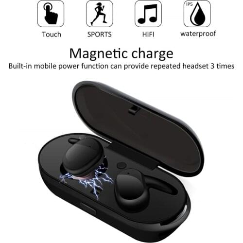 TWS Headphones Bluetooth 5.0 Wireless Earphones Sports Earphone 3D Stereo Sound Earbud With Portable Mic And Charging Box
