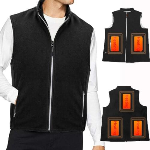 Outdoor Men/Women Electric Heated Vest USB Heating Vest Winter Thermal Polyester Camping Hiking Warm Hunting Jacket 5 Area Heat