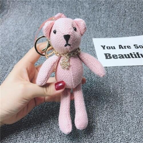High Quality 17CM Teddy Bear With Snowflake Stuffed Animals Bear Plush Toys Teddy Bear Doll keychain