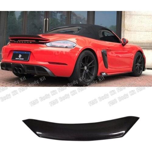 High quality Carbon Fiber Rear Trunk Lip Spoiler Wing Fits For Porsche 718 Cayman Boxster 2016-2020