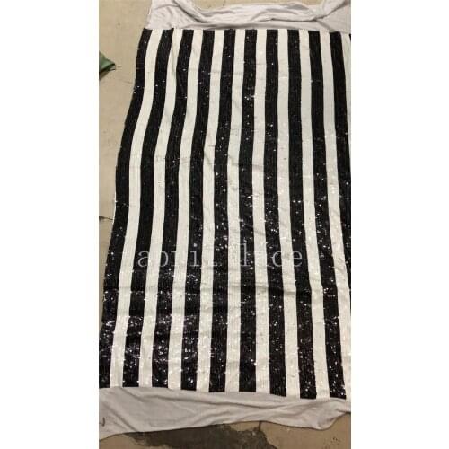 XW11# 5yards/Lot Black White Sequin Embroidery Tulle Mesh French Lace Fabric For Sawing Wedding Bridal Dress/Occasion