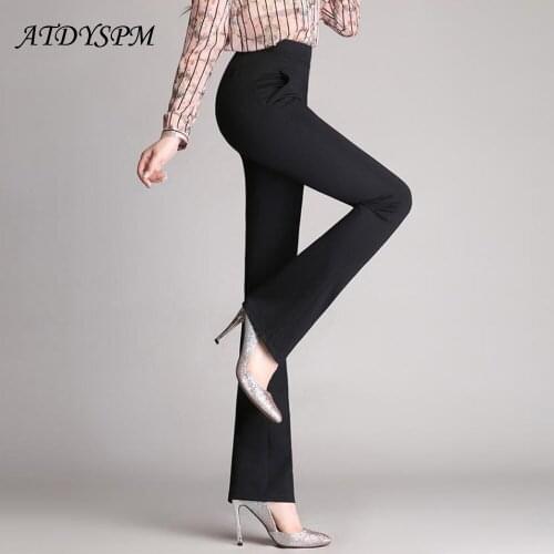 Elegant Women Flare Pants Plus Size Stetch High Waist Pants Trousers Office OL Pants Female Casual Fashion Pants pantalon mujer