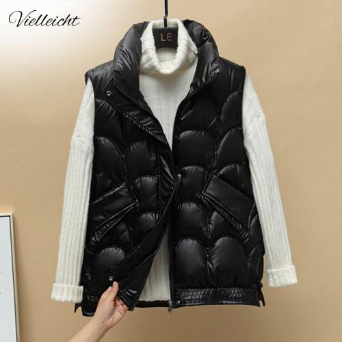 Vielleicht Winter Vest Women Jacket Waistcoat Mujer Chaqueta Loose Warm Ladies Vest Thick Sleeveless Down Cotton Vest Female