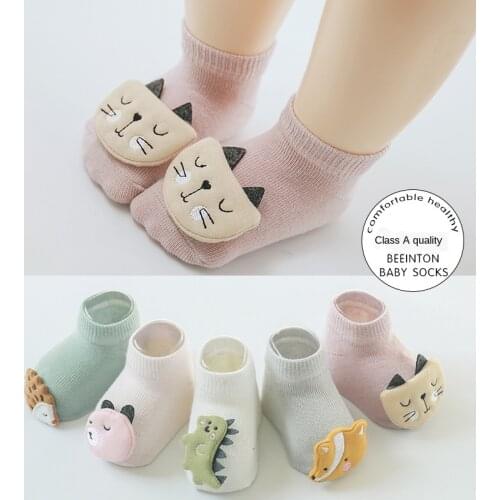 1 Pair Baby socks cotton rubber anti slip Boys Girls floor kids Toddlers autumn spring Animal Infant newborn Cute gift