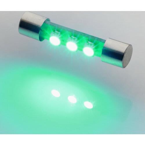 100 Emerald Green AC8V LED Lamp Fuse Type Bulbs for Marantz Sansui Keenwood Pioneer Receivers and Other Vintage Amplifiers