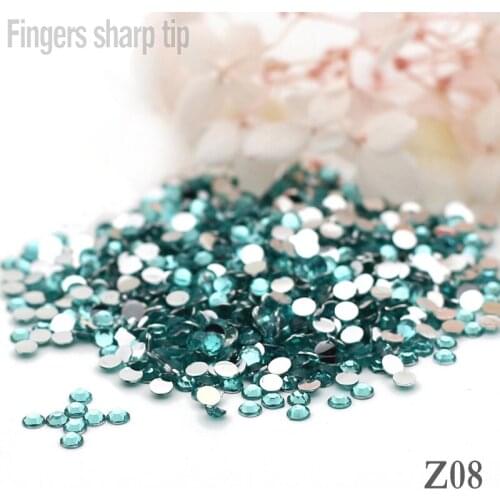 1000pcs 5mm SS20 Round Fashion Glitter Nail Art Rhinestone Lake blue Crystal Decoration Rhinestones Beads Nail DIY Z08
