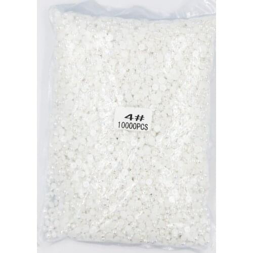 2mm,4mm,5mm,6mm,8mm,10mm,12mm Jelly Pure White AB Flat back ABS round Half Pearl beads, imitation plastic half pearl beads