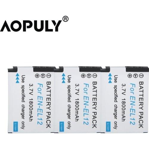 3 pcs 1400mAh EN-EL12 Battery bateria EN EL12 For Nikon COOLPIX S9100 S9200 S9050 P300 P310 P330 S6200 S6300 S9400 S9500 S8200