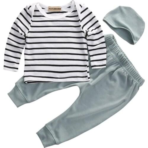 3PCS Set Toddler Kids Baby Boys Girls Autumn Outfits Clothes Set Children T-shirt+Pants Leggings+Hat Baby Clothing