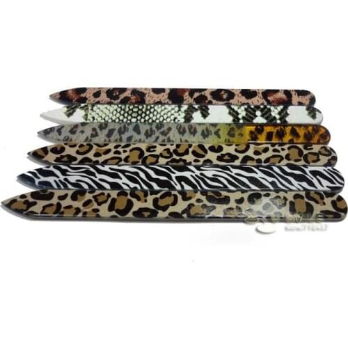 5000X Fashion Glass Crystal Nail File Assorted Animal Prints With its onw Vinyl Sleeve 14CM/5.5" #NF014B