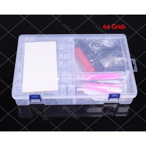 64pcs Diamond Painting Tools Storage Box Rhinestone Mosaic Container box diamond painting accessories Accessory Roller